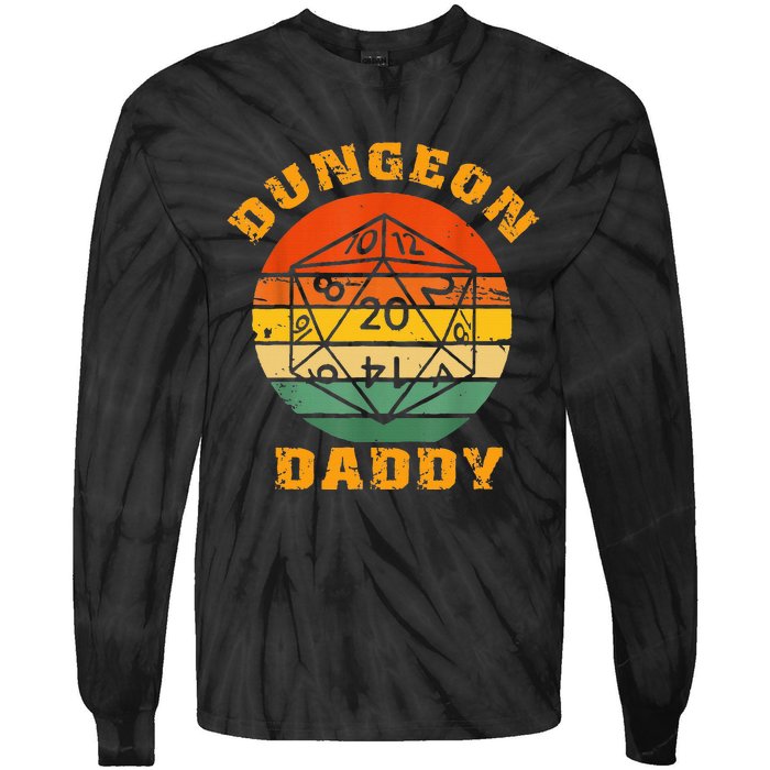 Retro Dungeon Daddy For Father Fathers Day Tie-Dye Long Sleeve Shirt