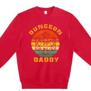 Retro Dungeon Daddy For Father Fathers Day Premium Crewneck Sweatshirt