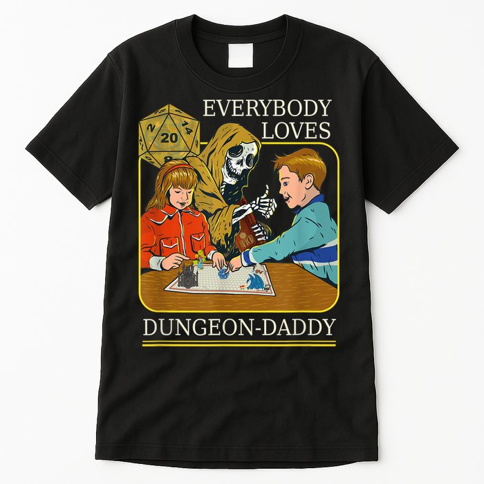 RPG D20 Dice Dungeon-Daddy Fantasy Pen and Paper Boardgame Tall T-Shirt