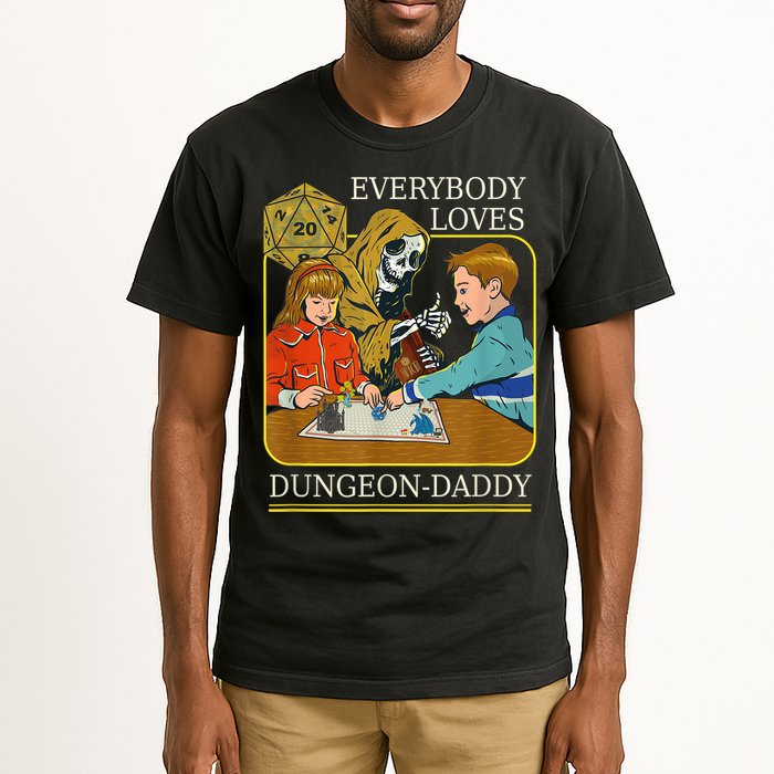 RPG D20 Dice Dungeon-Daddy Fantasy Pen and Paper Boardgame Tall T-Shirt