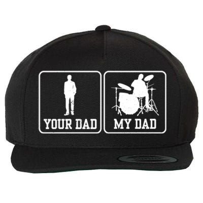 Rock Drummer Dad My Rockband Rockstar Daddy Gift Wool Snapback Cap