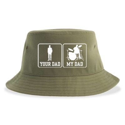 Rock Drummer Dad My Rockband Rockstar Daddy Gift Sustainable Bucket Hat