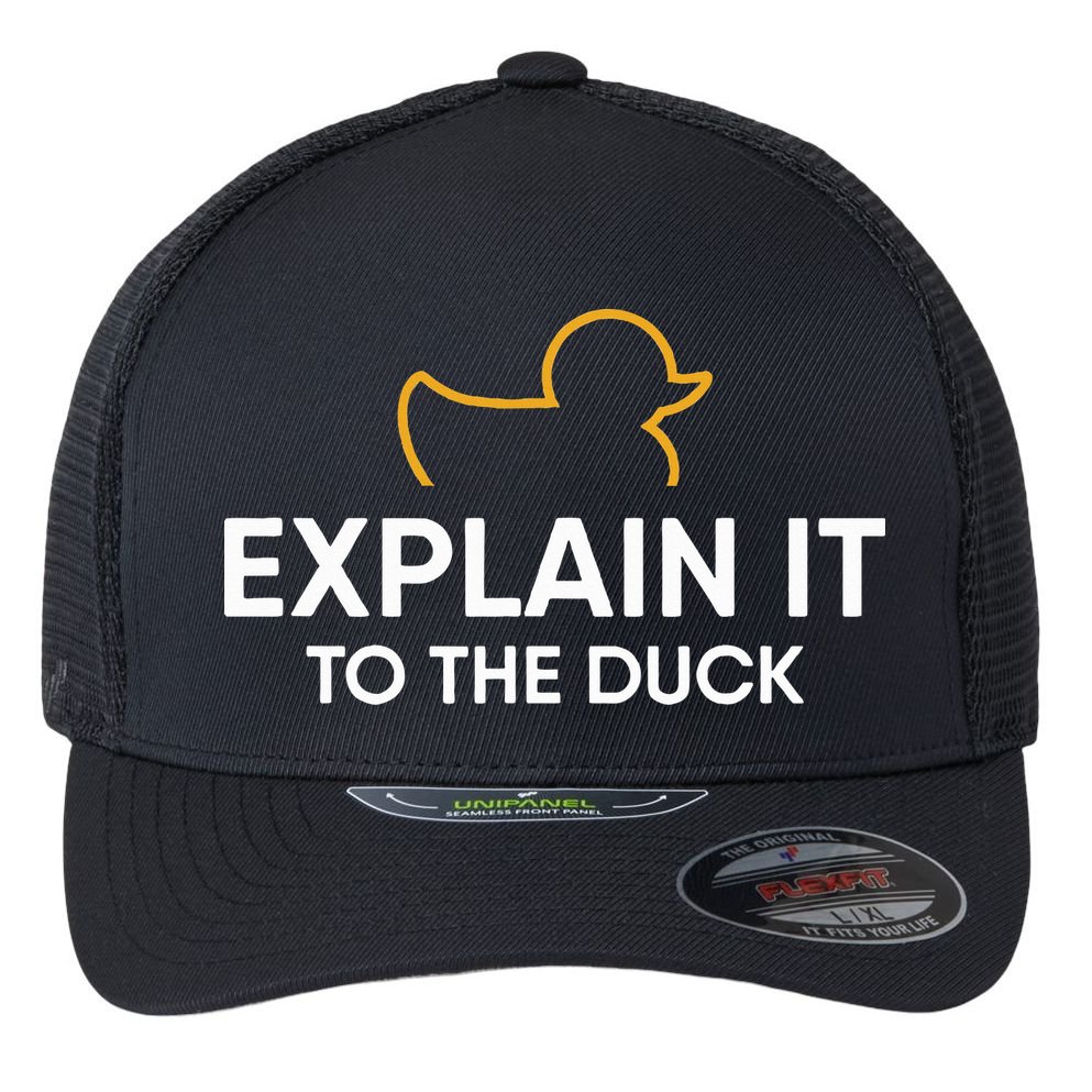 Rubber Duck Debugging Explain It To The Duck Programmer  Flexfit Unipanel Trucker Cap