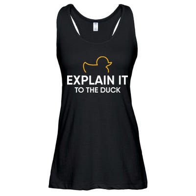 Rubber Duck Debugging Explain It To The Duck Programmer  Ladies Essential Flowy Tank