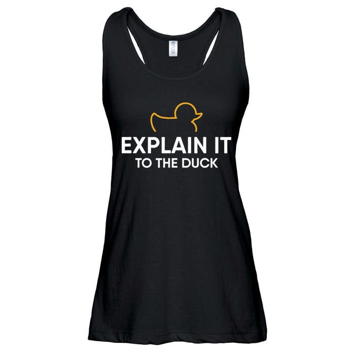 Rubber Duck Debugging Explain It To The Duck Programmer  Ladies Essential Flowy Tank