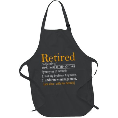 Retired Definition Dad Funny Retirement Party Apron