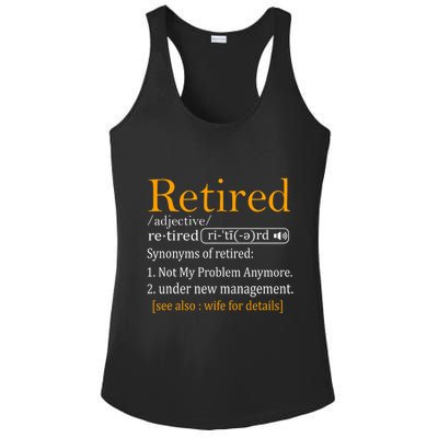 Retired Definition Dad Funny Retirement Party Ladies PosiCharge Competitor Racerback Tank