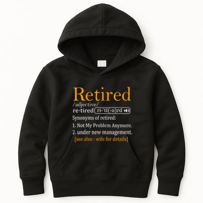 Retired Definition Dad Funny Retirement Party Kids Hoodie