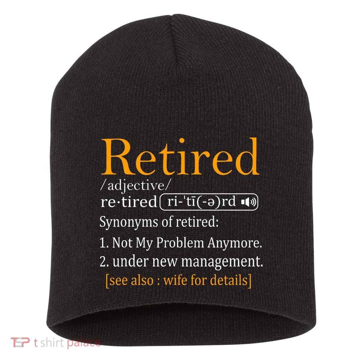 Retired Definition Dad Funny Retirement Party Short Acrylic Beanie