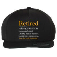 Retired Definition Dad Funny Retirement Party Wool Snapback Cap