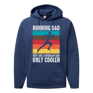 Running Dad Definition Marathon Runner FatherS Day Xc Dad Cute Gift Performance Fleece Hoodie