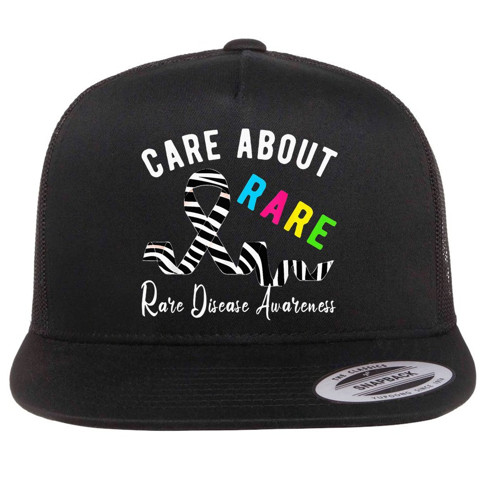 Rare Disease Day Care About Rare Disease Awareness Flat Bill Trucker Hat