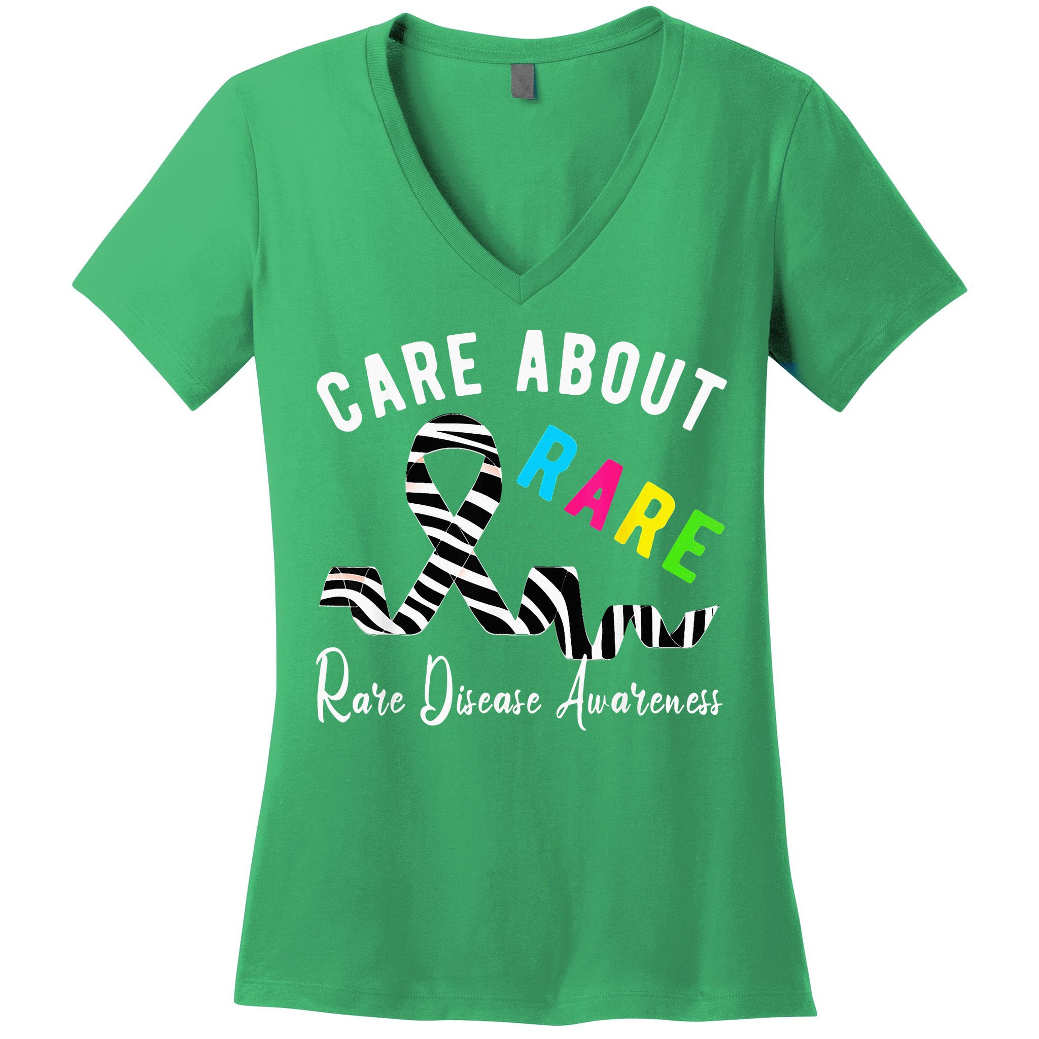 Rare Disease Day Care About Rare Disease Awareness Women's V-Neck T-Shirt