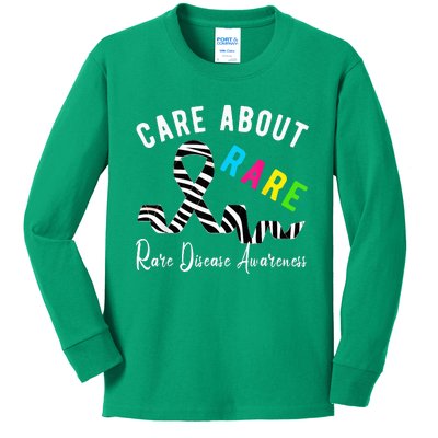 Rare Disease Day Care About Rare Disease Awareness Kids Long Sleeve Shirt