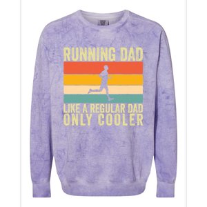 Running Dad Design For Father Day Marathon Runner Great Gift Colorblast Crewneck Sweatshirt