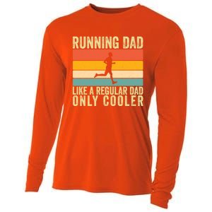 Running Dad Design For Father Day Marathon Runner Great Gift Cooling Performance Long Sleeve Crew