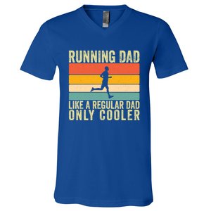 Running Dad Design For Father Day Marathon Runner Great Gift V-Neck T-Shirt