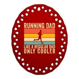 Running Dad Design For Father Day Marathon Runner Great Gift Ceramic Oval Ornament