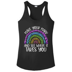 Rainbow Dot Day Make Your Mark See Where It Takes You Dot Ladies PosiCharge Competitor Racerback Tank