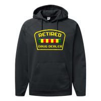 Retired Drug Dealer Funny Recovery  Performance Fleece Hoodie