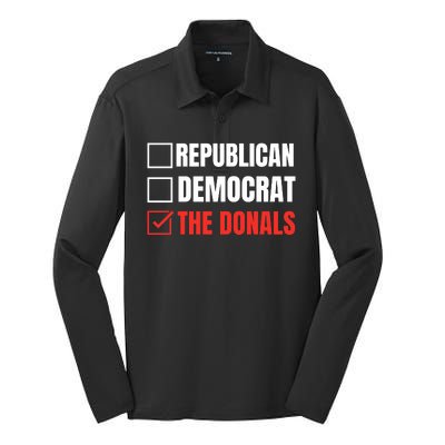 Republican Democrat Donald Trump Silk Touch Performance Long Sleeve Polo