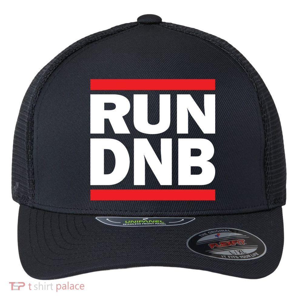RUN DnB Drum And Bass Flexfit Unipanel Trucker Cap
