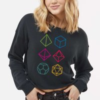 Roll Dungeons & Dragons Line Art Series Cropped Pullover Crew
