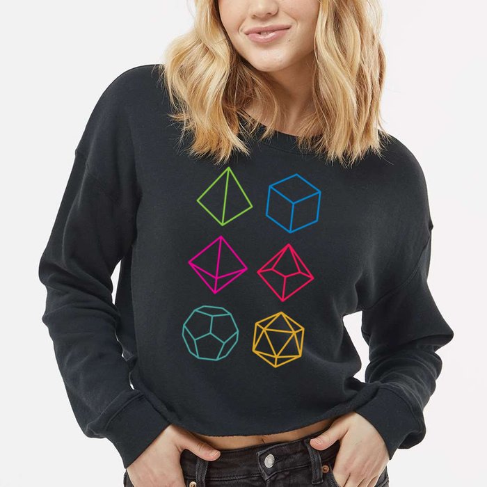 Roll Dungeons & Dragons Line Art Series Cropped Pullover Crew