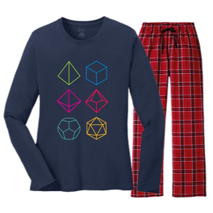 Roll Dungeons & Dragons Line Art Series Women's Long Sleeve Flannel Pajama Set 