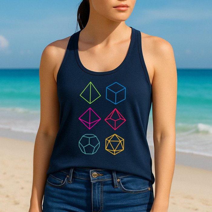 Roll Dungeons & Dragons Line Art Series Womens Tank Top