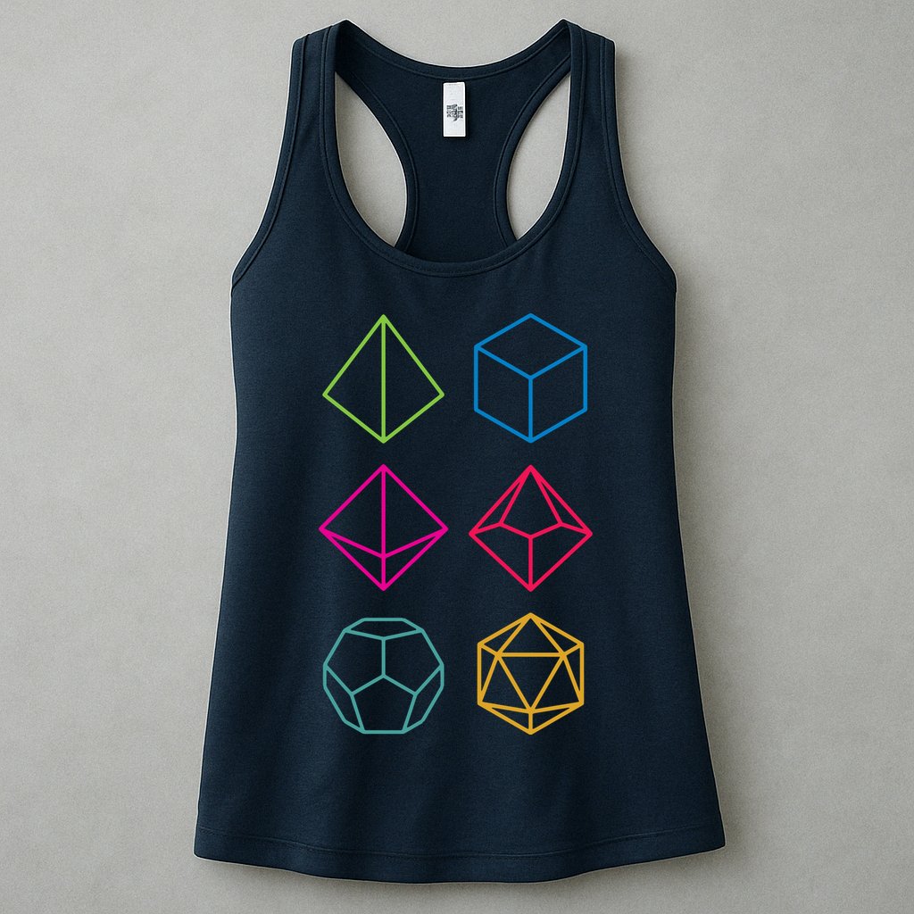 Roll Dungeons & Dragons Line Art Series Womens Tank Top