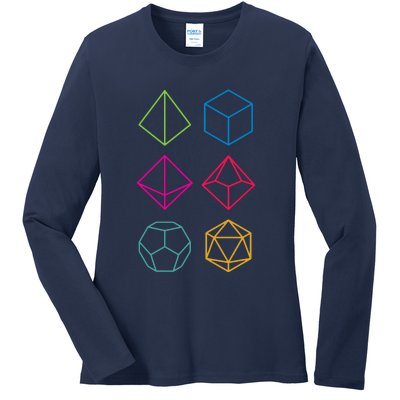 Roll Dungeons & Dragons Line Art Series Ladies Long Sleeve Shirt