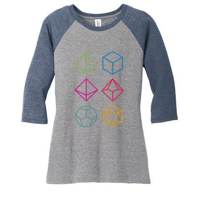 Roll Dungeons & Dragons Line Art Series Women's Tri-Blend 3/4-Sleeve Raglan Shirt