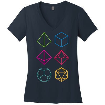 Roll Dungeons & Dragons Line Art Series Women's V-Neck T-Shirt