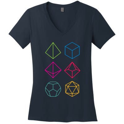 Roll Dungeons & Dragons Line Art Series Women's V-Neck T-Shirt