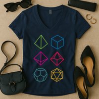 Roll Dungeons & Dragons Line Art Series Women's V-Neck T-Shirt