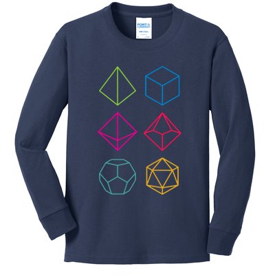 Roll Dungeons & Dragons Line Art Series Kids Long Sleeve Shirt