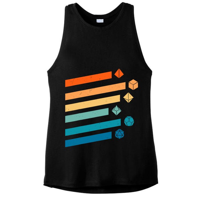 Retro Dungeons Dice D20 Dragons Fantasy Gaming Ladies PosiCharge Tri-Blend Wicking Tank