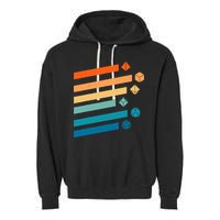 Retro Dungeons Dice D20 Dragons Fantasy Gaming Garment-Dyed Fleece Hoodie