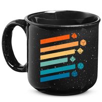 Retro Dungeons Dice D20 Dragons Fantasy Gaming 15oz Campfire Ceramic Mug