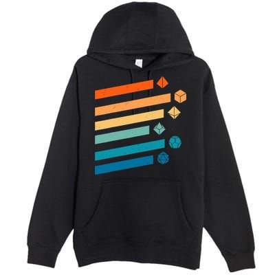 Retro Dungeons Dice D20 Dragons Fantasy Gaming Premium Pullover Hoodie