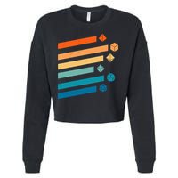 Retro Dungeons Dice D20 Dragons Fantasy Gaming Cropped Pullover Crew