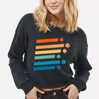 Retro Dungeons Dice D20 Dragons Fantasy Gaming Cropped Pullover Crew
