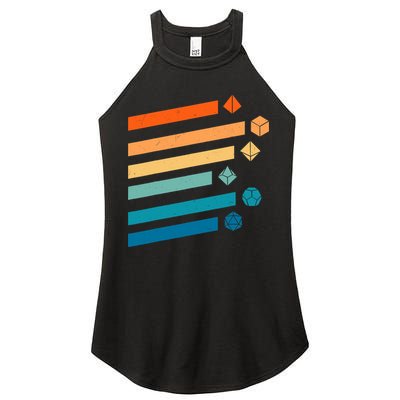 Retro Dungeons Dice D20 Dragons Fantasy Gaming Women's Perfect Tri Rocker Tank