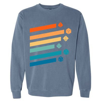 Retro Dungeons Dice D20 Dragons Fantasy Gaming Garment-Dyed Sweatshirt
