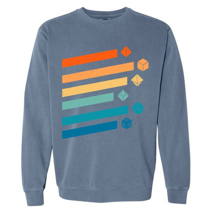 Retro Dungeons Dice D20 Dragons Fantasy Gaming Garment-Dyed Sweatshirt