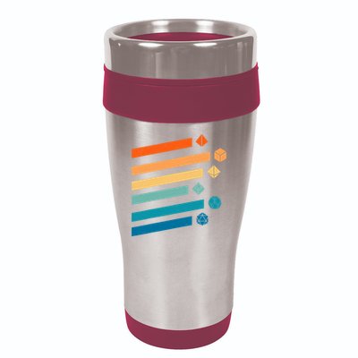 Retro Dungeons Dice D20 Dragons Fantasy Gaming 16oz Travel Tumbler