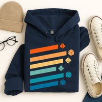 Retro Dungeons Dice D20 Dragons Fantasy Gaming Hoodie