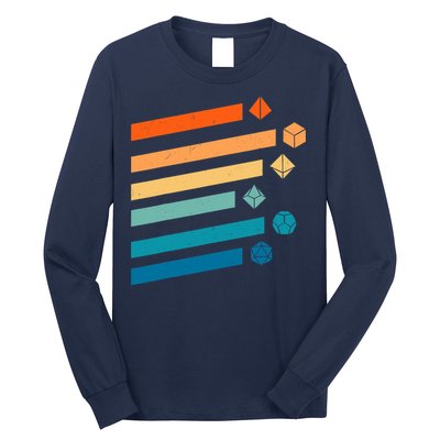 Retro Dungeons Dice D20 Dragons Fantasy Gaming Long Sleeve Shirt