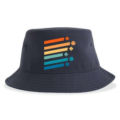 Retro Dungeons Dice D20 Dragons Fantasy Gaming Sustainable Bucket Hat